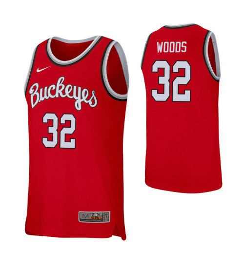 Ohio State Buckeyes 32 Keyshawn Woods Scarlet College Basketball Jersey retro stitched fan jersey RTJ8623 image 1