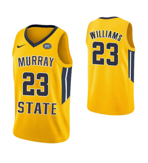 Murray State Racers 23 Kj Williams College Basketball Jersey Yellow retro stitched fan jersey RTJ9195 image 1