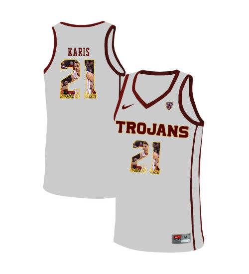 USC Trojans 21 Kurt Karis College Basketball Jersey White 5209 retro stitched fan jersey RTJ7440 image 1