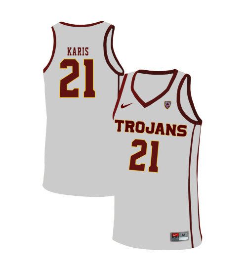 USC Trojans 21 Kurt Karis College Basketball Jersey White 10970 retro stitched fan jersey RTJ1679 image 1