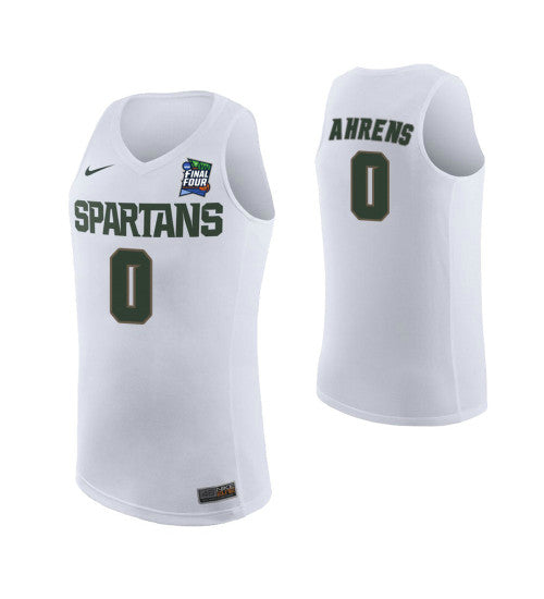 Kyle Ahrens Michigan State Spartans White Final Four College Basketball Jersey retro stitched fan jersey RTJ4442 image