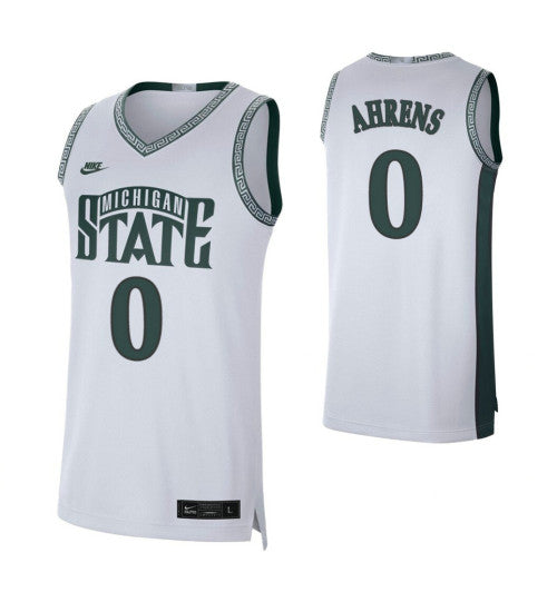 Michigan State Spartans 0 Kyle Ahrens Retro Limited College Basketball Jersey White retro stitched fan jersey RTJ3799
