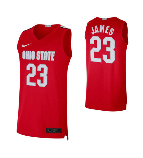 Ohio State Buckeyes 23 Lebron James Scarlet College Basketball Jersey retro stitched fan jersey RTJ8651 image 1