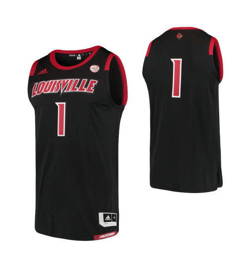 Louisville Cardinals 1 Basketball Adidas College Basketball Jersey Black retro stitched fan jersey RTJ4421 image 1