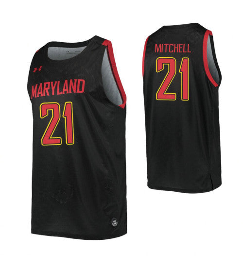 Maryland Terrapins 21 Makhi Mitchell Black College Basketball Jersey retro stitched fan jersey RTJ9965 image 1
