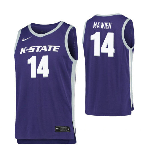 Makol Mawien College Basketball Jersey Purple Kansas State Wildcats retro stitched fan jersey RTJ10041 image 1