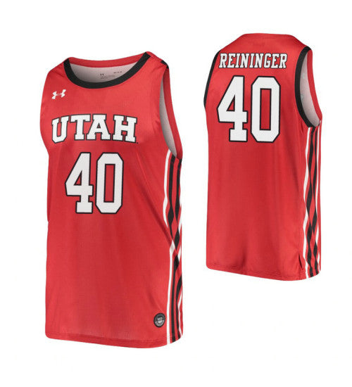 Marc Reininger College Basketball Jersey Red Utah Utes retro stitched fan jersey RTJ10032 image 1
