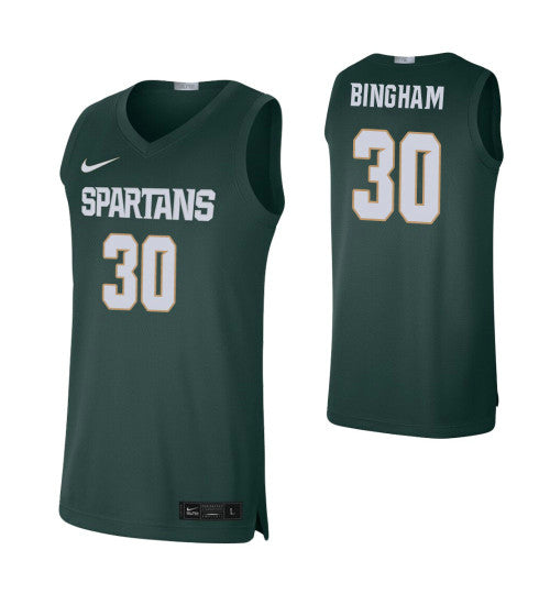 Michigan State Spartans 30 Marcus Bingham Jr Green College Basketball Jersey 2963 retro stitched fan jersey RTJ9686