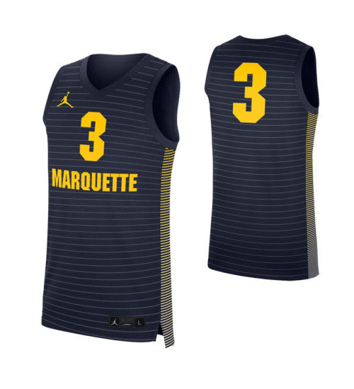 Marquette Golden Eagles 3 College Basketball Jersey Navy retro stitched fan jersey RTJ10006 image 1