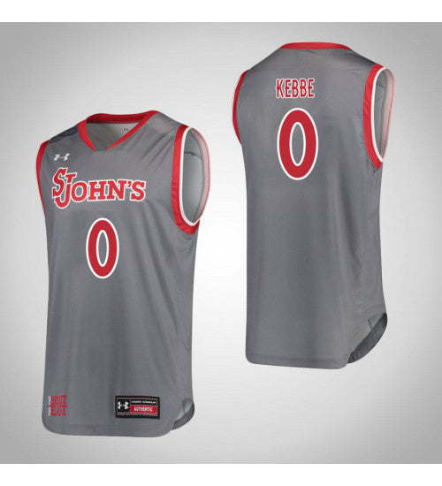 St Johns Red Storm 0 Alisha Kebbe College Basketball Jersey Gray retro stitched fan jersey RTJ8082 image 1