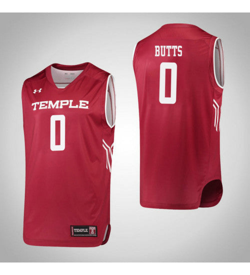 Temple Owls 0 Alliya Butts College Basketball Jersey Red retro stitched fan jersey RTJ7934 image 1