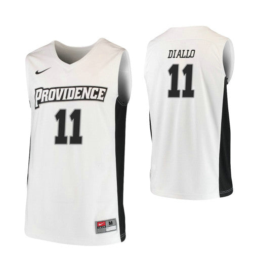 Providence Friars 11 Alpha Diallo College Basketball Jersey White retro stitched fan jersey RTJ8282 image 1