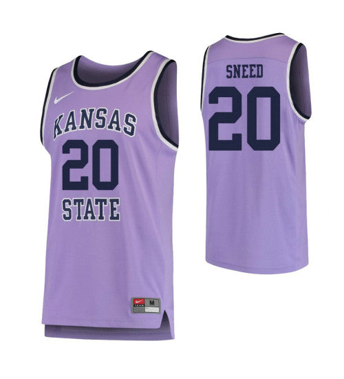 Kansas State Wildcats 20 Xavier Sneed College Basketball Jersey Purple retro stitched fan jersey RTJ10468 image 1