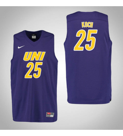 Northern Iowa Panthers 25 Bennett Koch College Basketball Jersey Purple retro stitched fan jersey RTJ8821 image 1