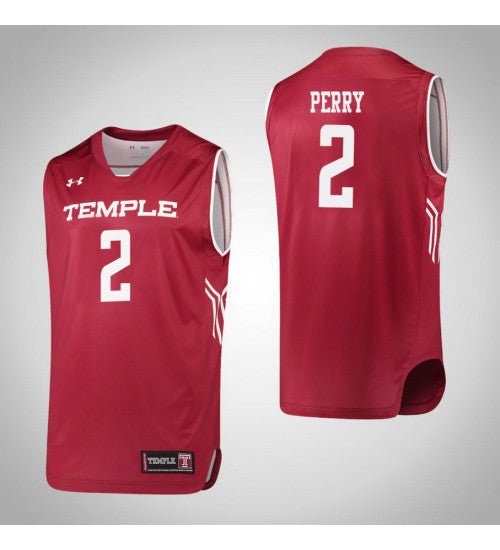 Temple Owls 2 Breanna Perry College Basketball Jersey Red retro stitched fan jersey RTJ7929 image 1