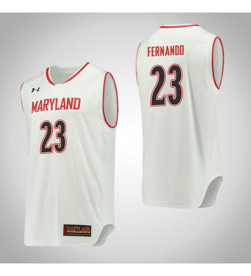 Maryland Terrapins 23 Bruno Fernando College Basketball Jersey White retro stitched fan jersey RTJ9964 image 1