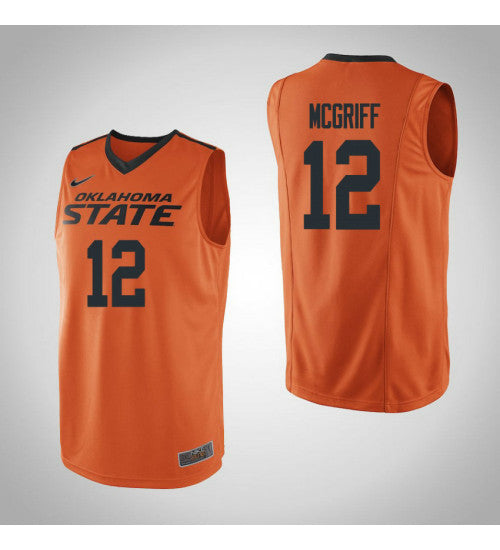 Oklahoma St Cowboys 12 Cameron Mcgriff College Basketball Jersey Orange retro stitched fan jersey RTJ2708 image 1