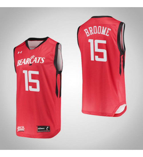 Cincinnati Bearcats 15 Cane Broome College Basketball Jersey Red retro stitched fan jersey RTJ11924 image 1