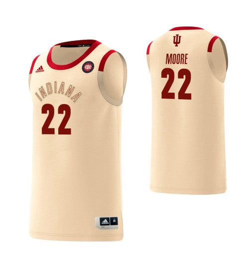Indiana Hoosiers 22 Clifton Moore Harlem Renaissance College Basketball Jersey Cream retro stitched fan jersey