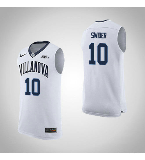 Villanova Wildcats 10 Cole Swider Road College Basketball Jersey White retro stitched fan jersey RTJ1495 image 1