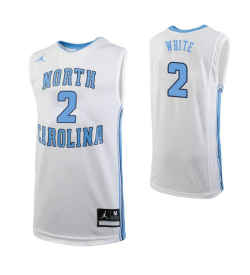 North Carolina Tar Heels 2 Coby White College Basketball Jersey White retro stitched fan jersey RTJ9002 image 1