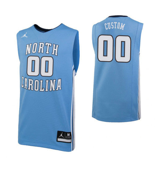 North Carolina Tar Heels Custom College Basketball Jersey Carolina Blue retro stitched fan jersey RTJ8842 image 1