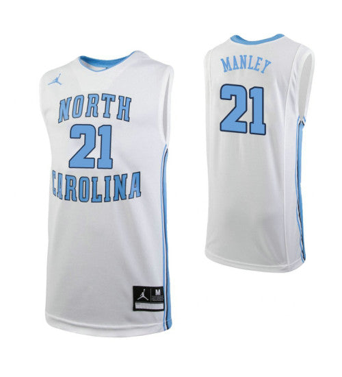 North Carolina Tar Heels 21 Sterling Manley College Basketball Jersey White retro stitched fan jersey RTJ3185 image 1