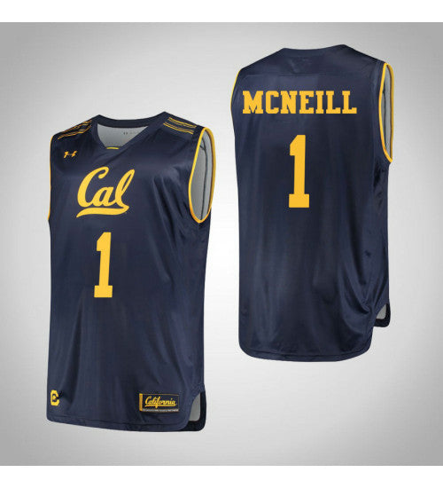 California Golden Bears 1 Darius Mcneill College Basketball Jersey Navy retro stitched fan jersey RTJ6142 image 1