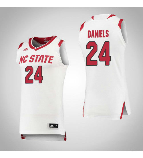 Nc State Wolfpack 24 Devon Daniels College Basketball Jersey White retro stitched fan jersey RTJ3325 image 1