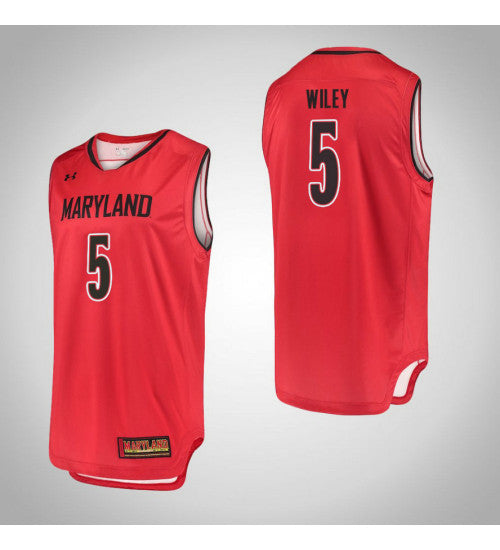 Maryland Terrapins 5 Dion Wiley College Basketball Jersey Red retro stitched fan jersey RTJ4099 image 1