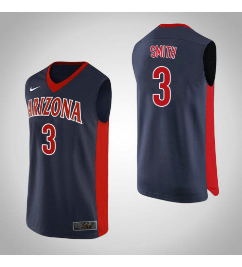 Arizona Wildcats 3 Dylan Smith College Basketball Jersey Navy 6178 retro stitched fan jersey RTJ6471 image 1