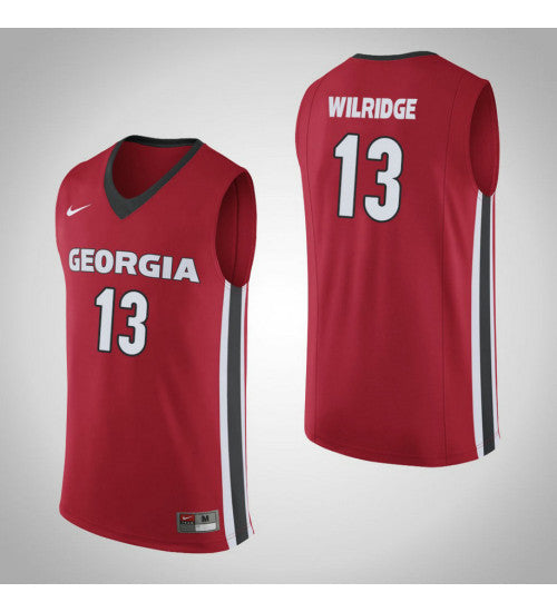 Georgia Bulldogs 13 Etorrion Wilridge College Basketball Jersey Red retro stitched fan jersey RTJ5326 image 1