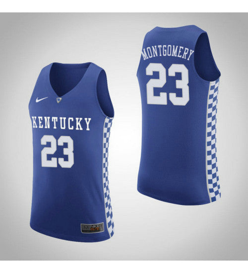 Kentucky Wildcats 23 Ej Montgomery Home College Basketball Jersey Royal retro stitched fan jersey RTJ10366 image 1