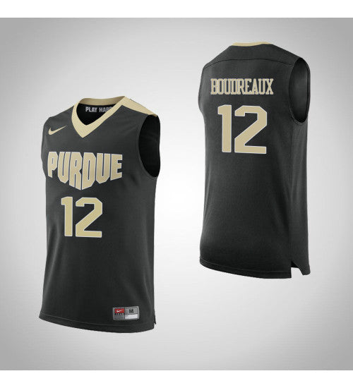Purdue Boilermakers 12 Evan Boudreaux College Basketball Jersey Black retro stitched fan jersey RTJ8265 image 1