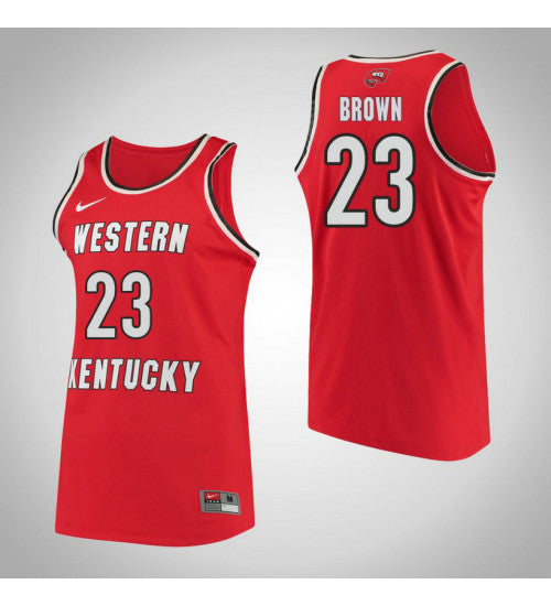 Western Kentucky 23 Ivy Brown Performance College Basketball Jersey Red retro stitched fan jersey RTJ1119 image 1