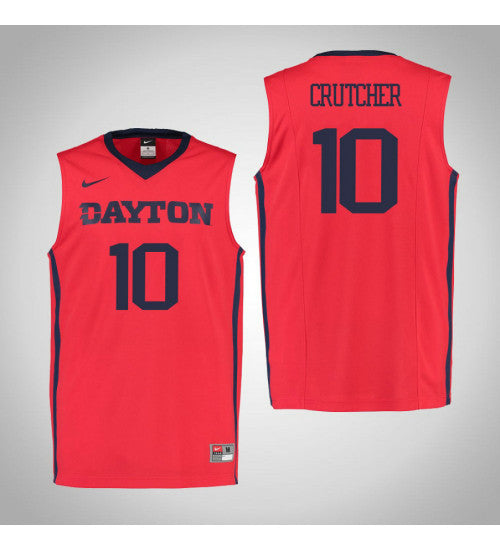 Dayton Flyers 10 Jalen Crutcher College Basketball Jersey Red 6804 retro stitched fan jersey RTJ5845 image 1