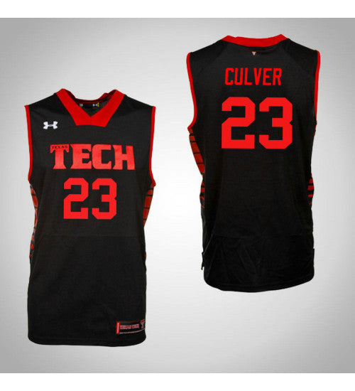 Texas Tech Red Raiders 23 Jarrett Culver College Basketball Jersey Black retro stitched fan jersey RTJ7694 image 1