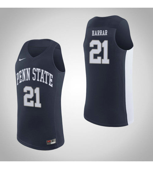 Penn State Nittany Lions 21 John Harrar College Basketball Jersey Navy retro stitched fan jersey RTJ8315 image 1