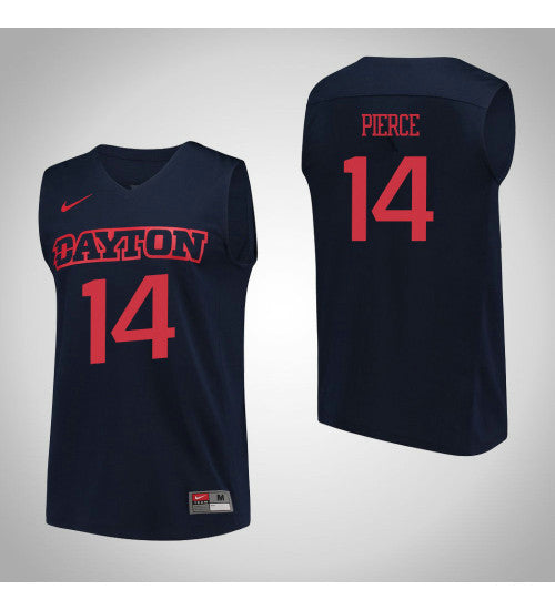 Dayton Flyers 14 Jordan Pierce Performance College Basketball Jersey Navy retro stitched fan jersey RTJ11724 image 1