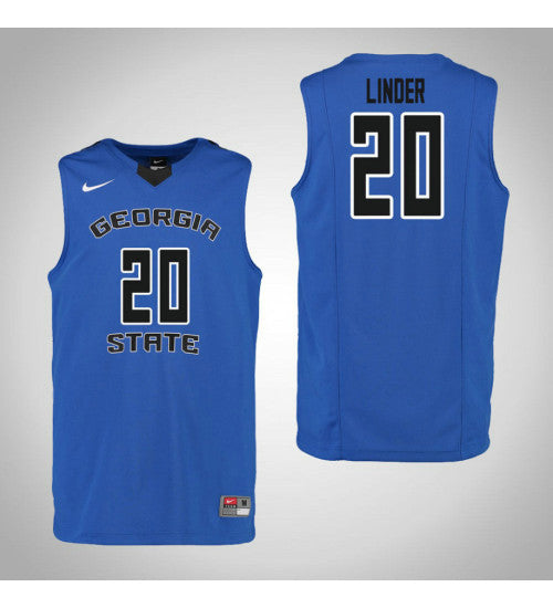 Georgia State Panthers 20 Josh Linder College Basketball Jersey Blue retro stitched fan jersey RTJ5294 image 1