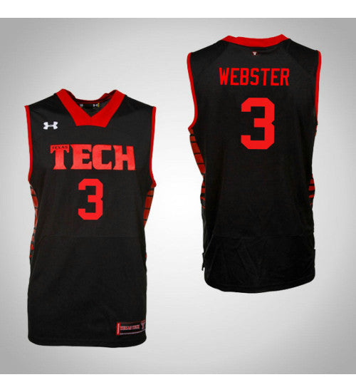Texas Tech Red Raiders 3 Josh Webster College Basketball Jersey Black retro stitched fan jersey RTJ1918 image 1