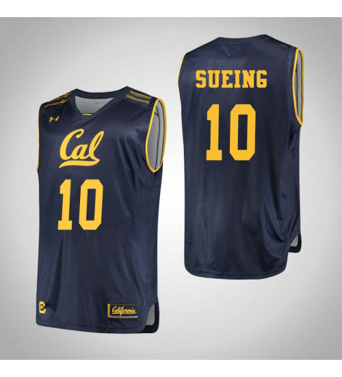 California Golden Bears 10 Justice Sueing College Basketball Jersey Navy 614 retro stitched fan jersey RTJ12035 image 1