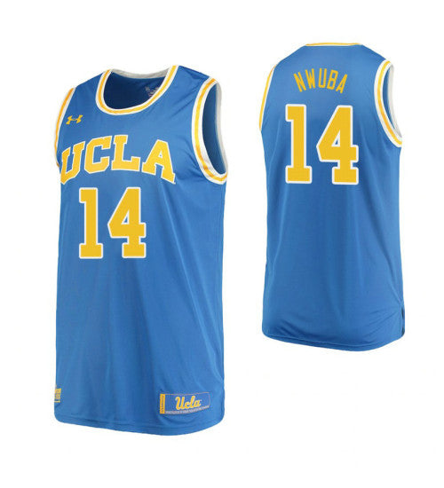 UCLA Bruins 14 Kenneth Nwuba Home College Basketball Jersey Blue retro stitched fan jersey RTJ1843 image 1