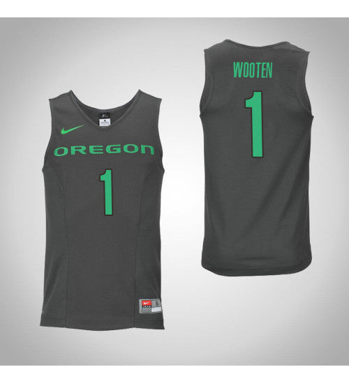 Oregon Ducks 1 Kenny Wooten College Basketball Jersey Gray retro stitched fan jersey RTJ8447 image 1