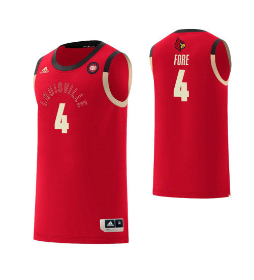 Louisville Cardinals 4 Khwan Fore Harlem Renaissance College Basketball Jersey Red retro stitched fan jersey RTJ10194