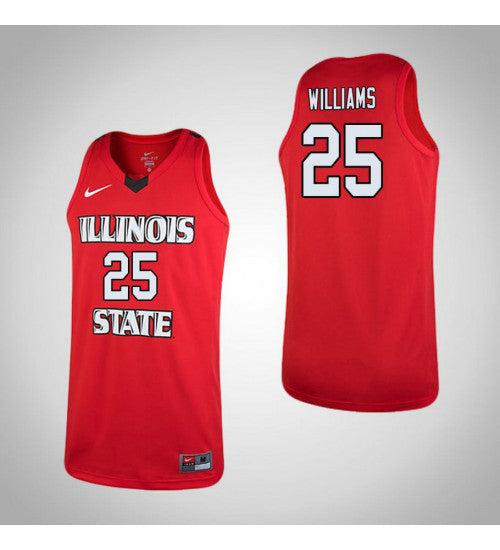 Illinois State Redbirds 25 Madison Williams College Basketball Jersey Red retro stitched fan jersey RTJ5094 image 1