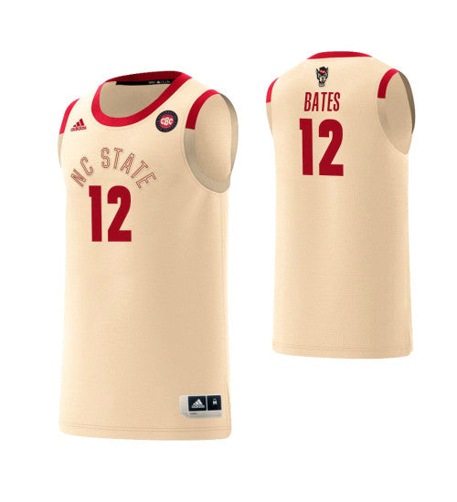 Nc State Wolfpack 12 Manny Bates Harlem Renaissance College Basketball Jersey Cream retro stitched fan jersey RTJ9144