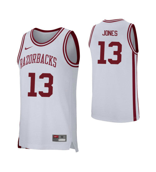Arkansas Razorbacks 13 Mason Jones College Basketball Jersey White retro stitched fan jersey RTJ6367 image 1