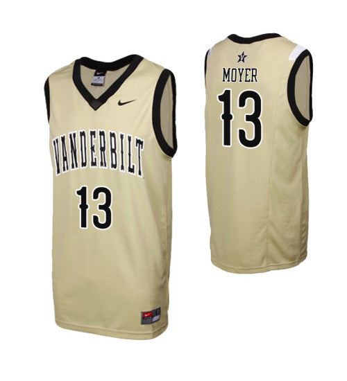 Vanderbilt Commodores Matthew Moyer College Basketball Jersey Gold retro stitched fan jersey RTJ1527 image 1