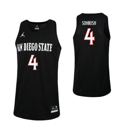 San Diego State Aztecs 4 Michael Sohikish College Basketball Jersey Black retro stitched fan jersey RTJ8178 image 1
